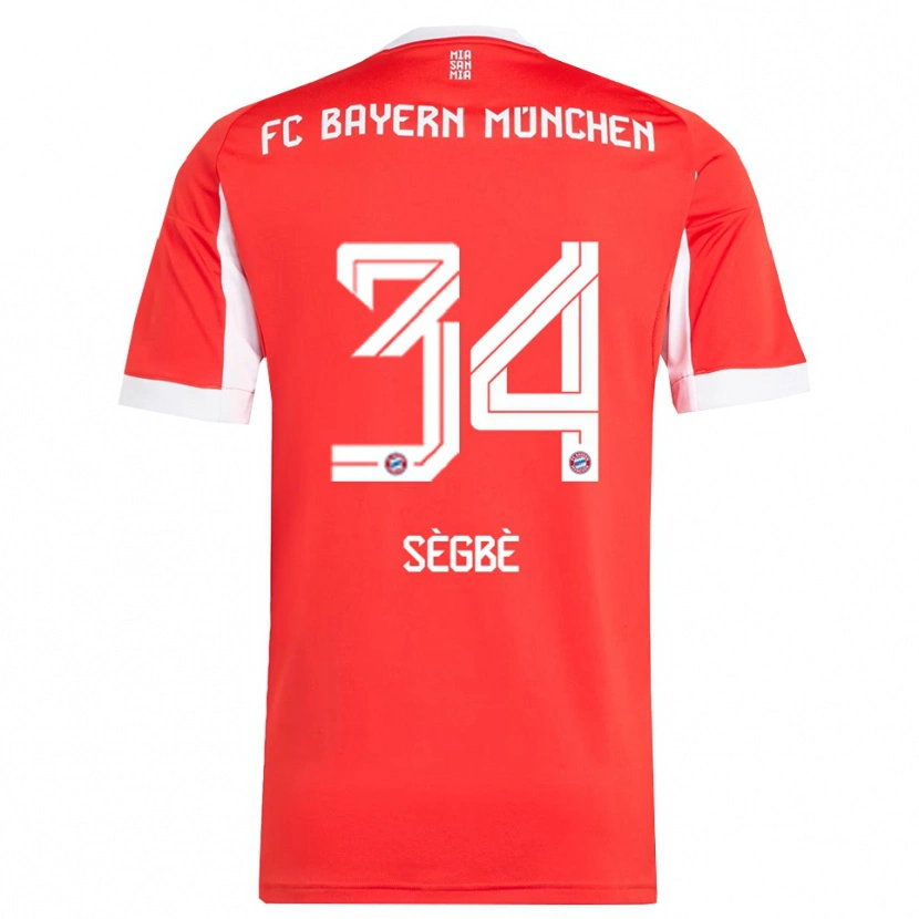 Danxen Kvinnor Désiré Sègbè #34 Röd Vit Hemmatröja Matchtröjor 2025/26 Tröjor T-Tröja