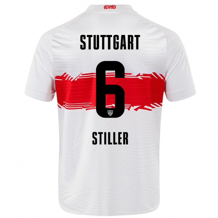 Danxen Kvinnor Angelo Stiller #6 Vit Röd Hemmatröja Matchtröjor 2025/26 Tröjor T-Tröja