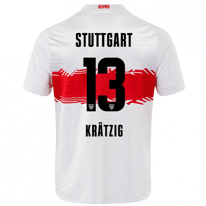 Danxen Kvinnor Frans Krätzig #13 Vit Röd Hemmatröja Matchtröjor 2025/26 Tröjor T-Tröja