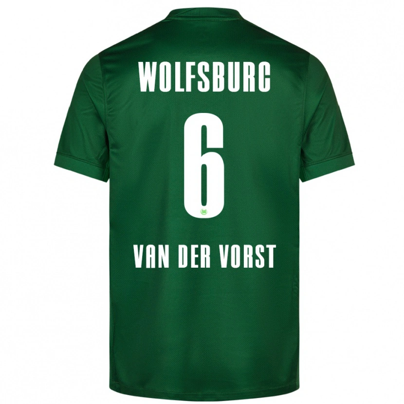 Danxen Kvinnor Fynn Van Der Vorst #6 Grön Vit Hemmatröja Matchtröjor 2025/26 Tröjor T-Tröja
