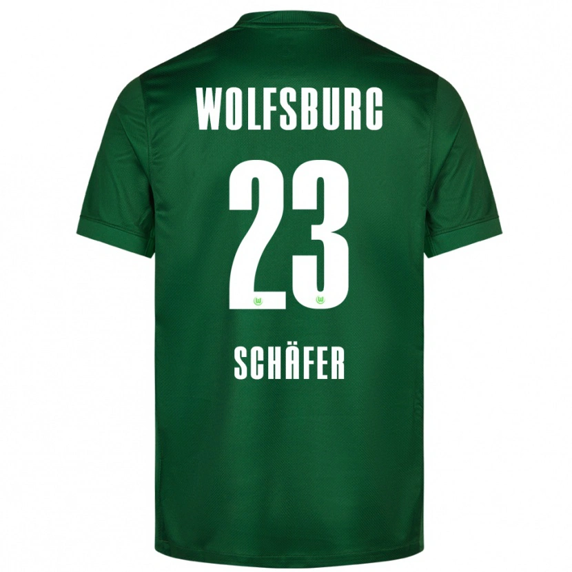 Danxen Kvinnor Elia Schäfer #23 Grön Vit Hemmatröja Matchtröjor 2025/26 Tröjor T-Tröja