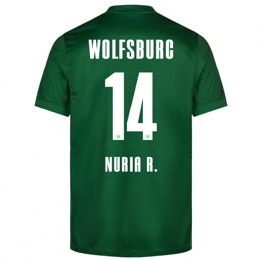 Danxen Kvinnor Nuria Rabano #14 Grön Vit Hemmatröja Matchtröjor 2025/26 Tröjor T-Tröja