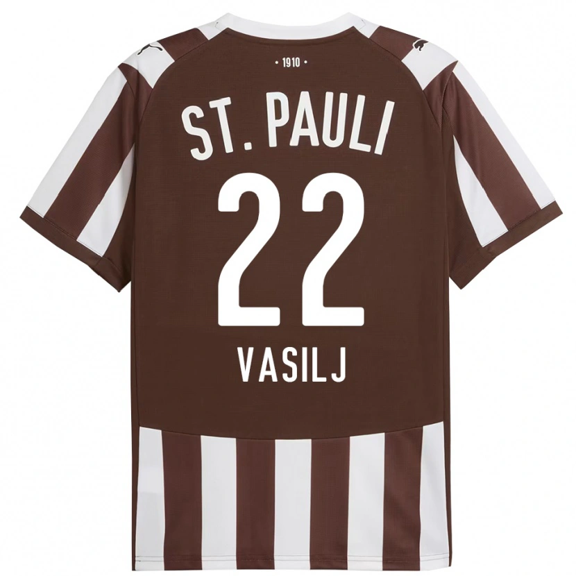 Danxen Kvinnor Nikola Vasilj #22 Kaffe Vit Hemmatröja Matchtröjor 2025/26 Tröjor T-Tröja