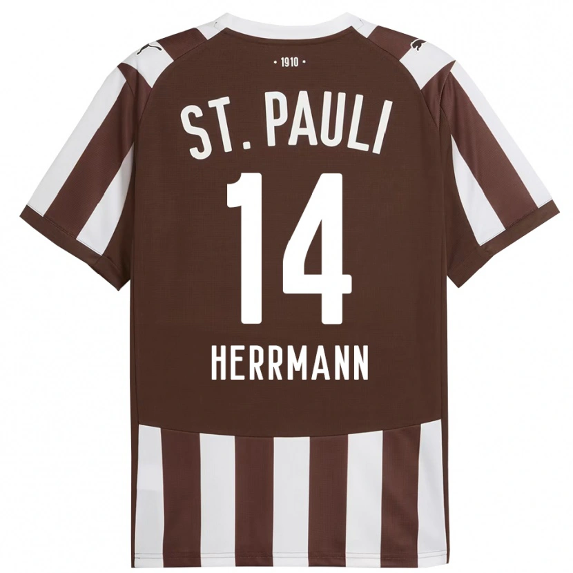 Danxen Kvinnor Mats Herrmann #14 Kaffe Vit Hemmatröja Matchtröjor 2025/26 Tröjor T-Tröja