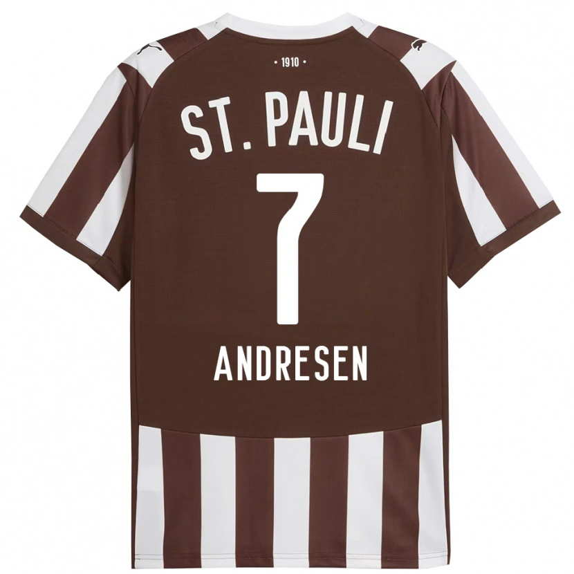 Danxen Kvinnor Jan Andresen #7 Kaffe Vit Hemmatröja Matchtröjor 2025/26 Tröjor T-Tröja