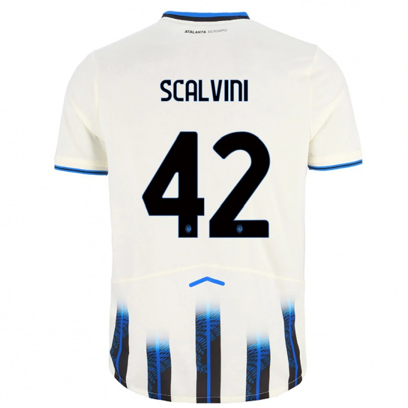 Danxen Kvinnor Giorgio Scalvini #42 Vit Blå Bortatröja Matchtröjor 2025/26 Tröjor T-Tröja