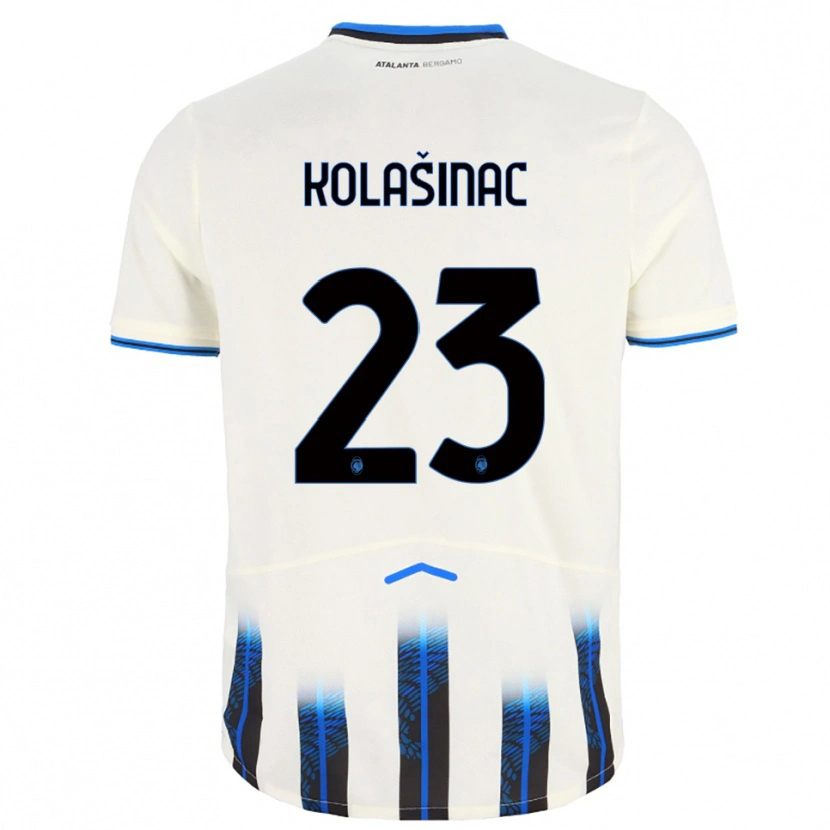 Danxen Kvinnor Sead Kolasinac #23 Vit Blå Bortatröja Matchtröjor 2025/26 Tröjor T-Tröja