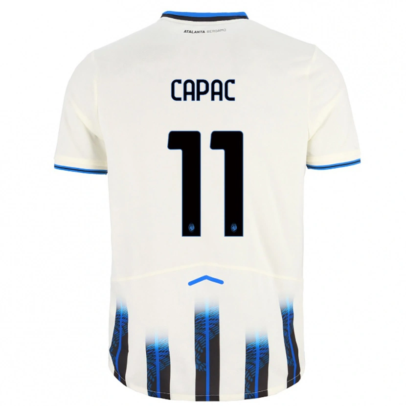 Danxen Kvinnor Alexandru Capac #11 Vit Blå Bortatröja Matchtröjor 2025/26 Tröjor T-Tröja