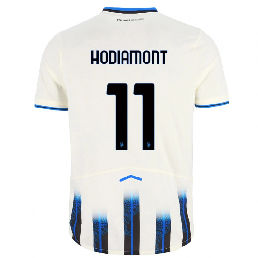 Danxen Kvinnor Lyam Hodiamont #11 Vit Blå Bortatröja Matchtröjor 2025/26 Tröjor T-Tröja