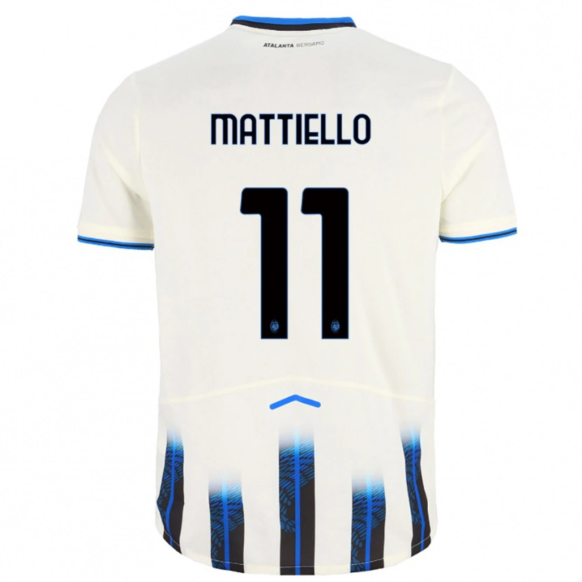 Danxen Kvinnor Federico Mattiello #11 Vit Blå Bortatröja Matchtröjor 2025/26 Tröjor T-Tröja