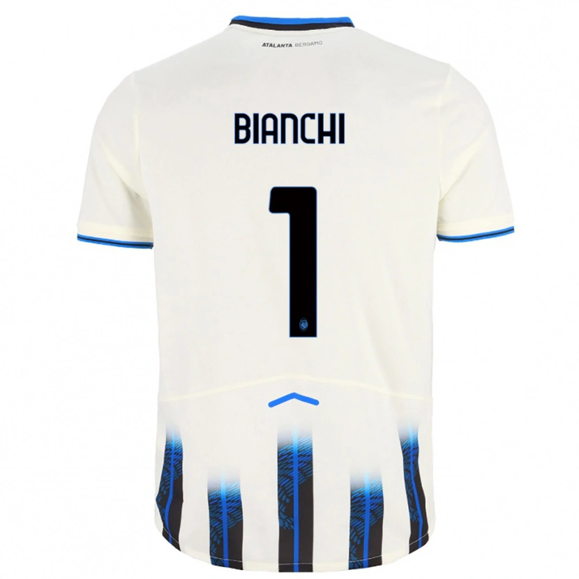 Danxen Kvinnor Mattia Bianchi #1 Vit Blå Bortatröja Matchtröjor 2025/26 Tröjor T-Tröja