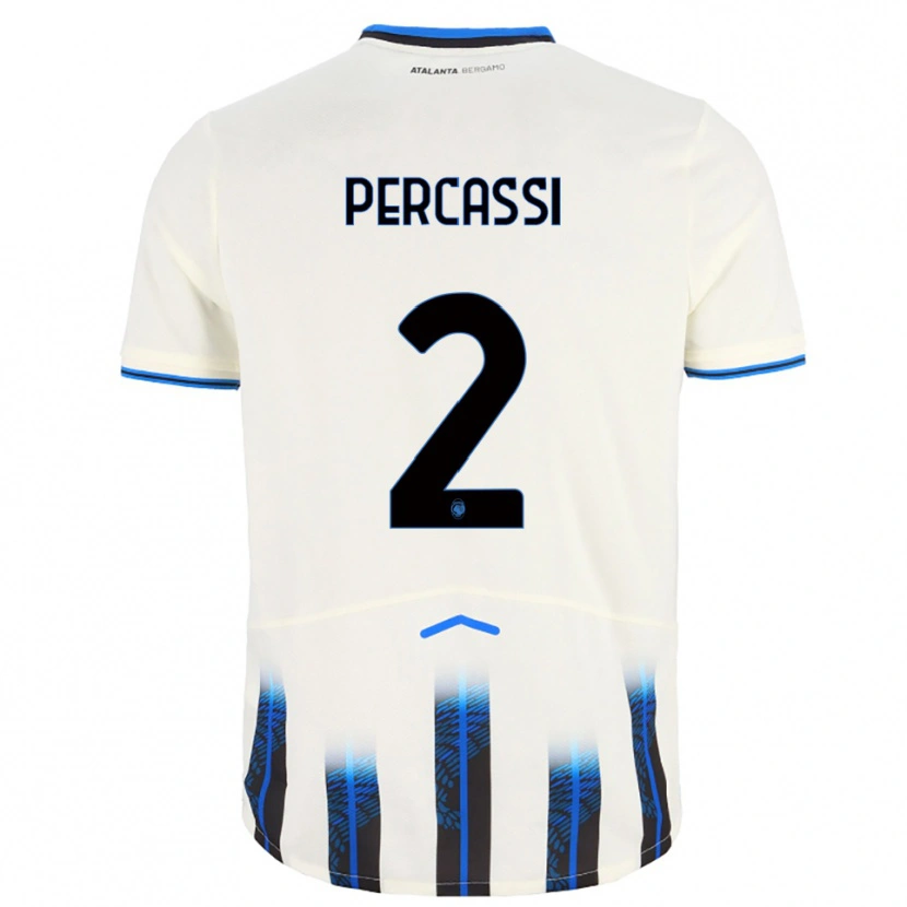 Danxen Kvinnor Giovanni Percassi #2 Vit Blå Bortatröja Matchtröjor 2025/26 Tröjor T-Tröja