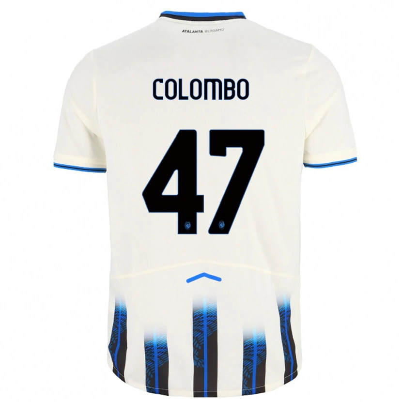 Danxen Kvinnor Matteo Colombo #47 Vit Blå Bortatröja Matchtröjor 2025/26 Tröjor T-Tröja
