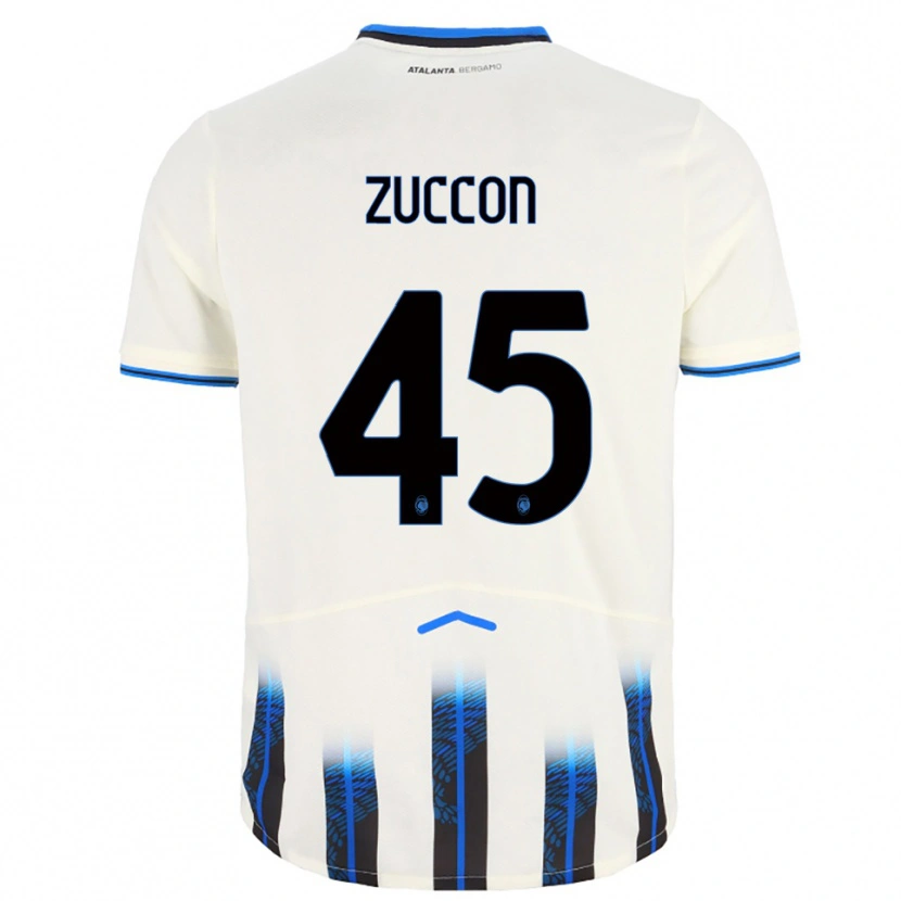 Danxen Kvinnor Federico Zuccon #45 Vit Blå Bortatröja Matchtröjor 2025/26 Tröjor T-Tröja