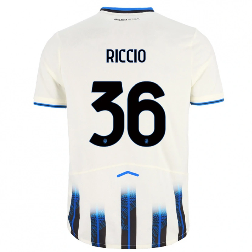 Danxen Kvinnor Lorenzo Riccio #36 Vit Blå Bortatröja Matchtröjor 2025/26 Tröjor T-Tröja