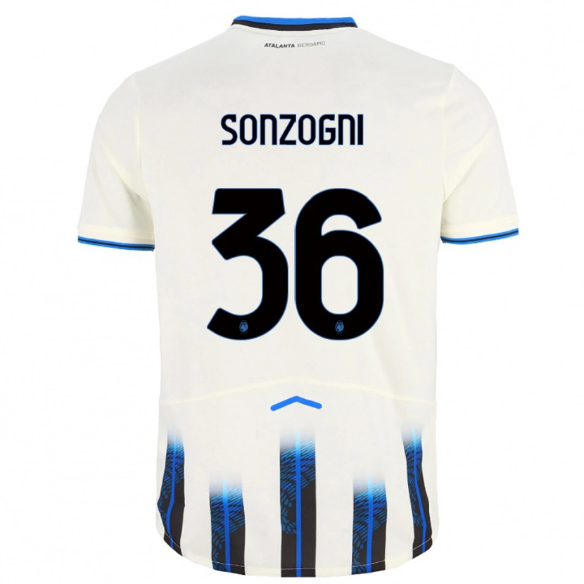 Danxen Kvinnor Mattia Sonzogni #36 Vit Blå Bortatröja Matchtröjor 2025/26 Tröjor T-Tröja