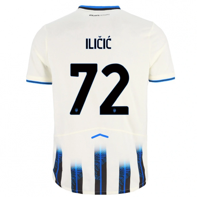 Danxen Kvinnor Josip Ilicic #72 Vit Blå Bortatröja Matchtröjor 2025/26 Tröjor T-Tröja
