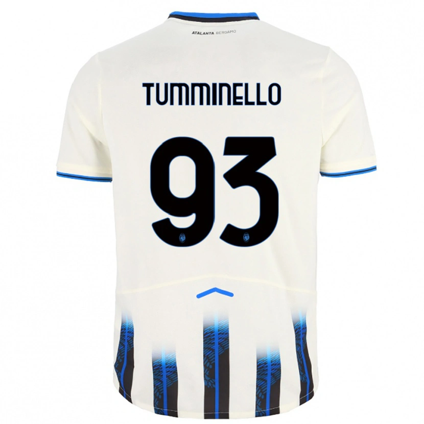 Danxen Kvinnor Marco Tumminello #93 Vit Blå Bortatröja Matchtröjor 2025/26 Tröjor T-Tröja