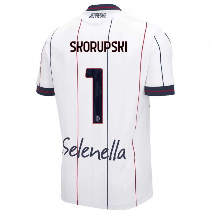 Danxen Kvinnor Lukasz Skorupski #1 Vit Kungsblå Bortatröja Matchtröjor 2025/26 Tröjor T-Tröja