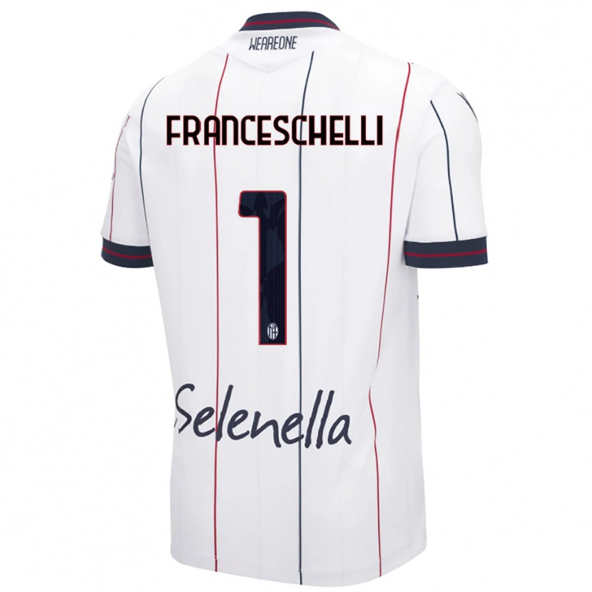 Danxen Kvinnor Matteo Franceschelli #1 Vit Kungsblå Bortatröja Matchtröjor 2025/26 Tröjor T-Tröja