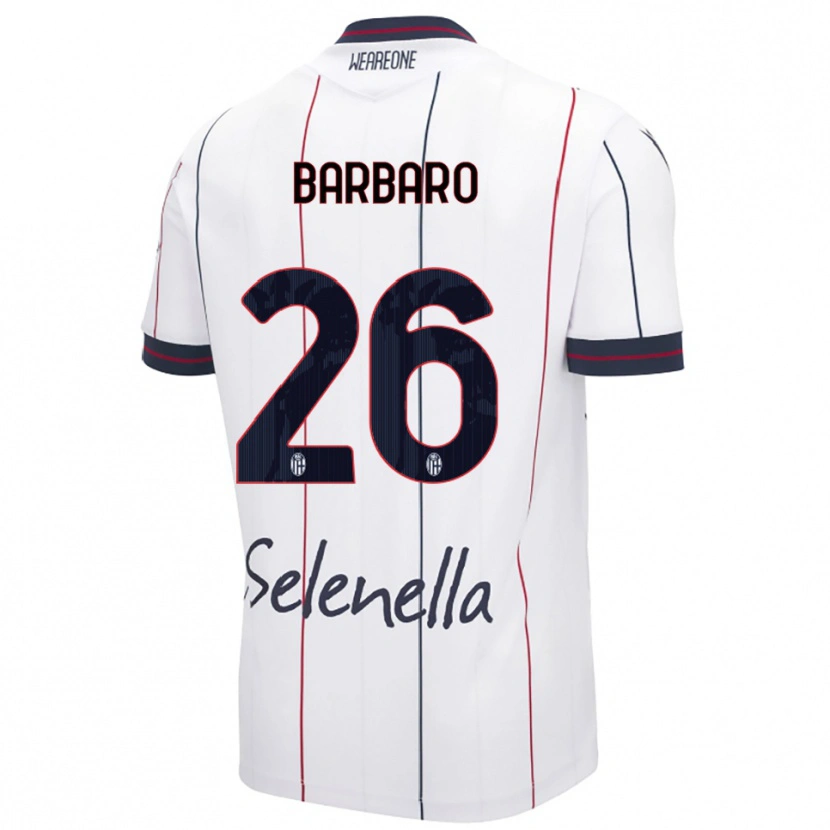 Danxen Kvinnor Elia Barbaro #26 Vit Kungsblå Bortatröja Matchtröjor 2025/26 Tröjor T-Tröja