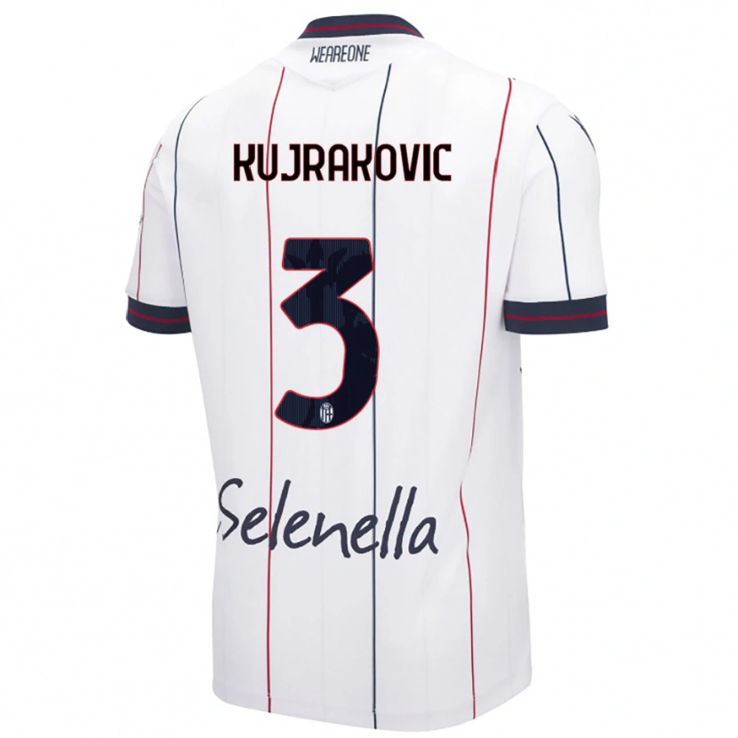 Danxen Kvinnor Minel Kujrakovic #3 Vit Kungsblå Bortatröja Matchtröjor 2025/26 Tröjor T-Tröja