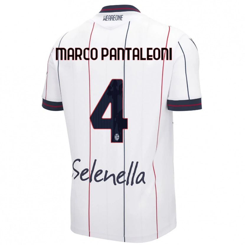 Danxen Kvinnor Gian Marco Pantaleoni #4 Vit Kungsblå Bortatröja Matchtröjor 2025/26 Tröjor T-Tröja