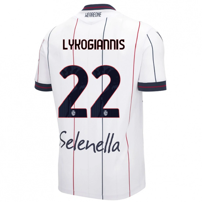 Danxen Kvinnor Charalampos Lykogiannis #22 Vit Kungsblå Bortatröja Matchtröjor 2025/26 Tröjor T-Tröja