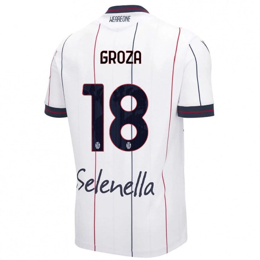 Danxen Kvinnor Darius Groza #18 Vit Kungsblå Bortatröja Matchtröjor 2025/26 Tröjor T-Tröja