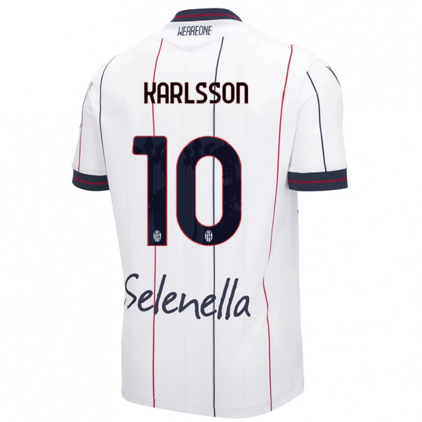 Danxen Kvinnor Jesper Karlsson #10 Vit Kungsblå Bortatröja Matchtröjor 2025/26 Tröjor T-Tröja