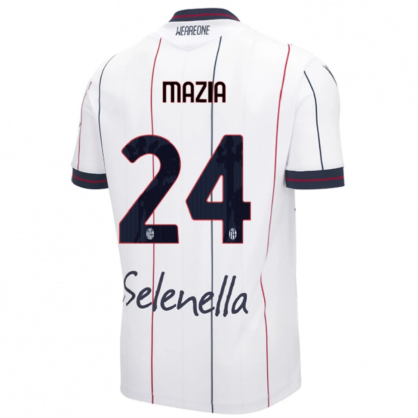 Danxen Kvinnor Andrea Mazia #24 Vit Kungsblå Bortatröja Matchtröjor 2025/26 Tröjor T-Tröja