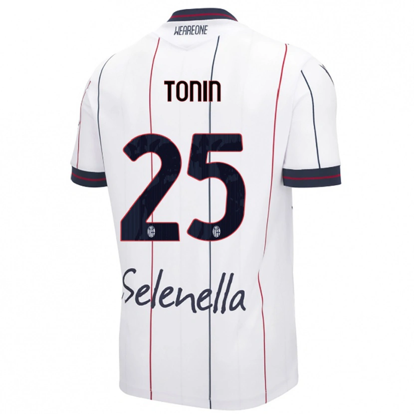 Danxen Kvinnor Federico Tonin #25 Vit Kungsblå Bortatröja Matchtröjor 2025/26 Tröjor T-Tröja