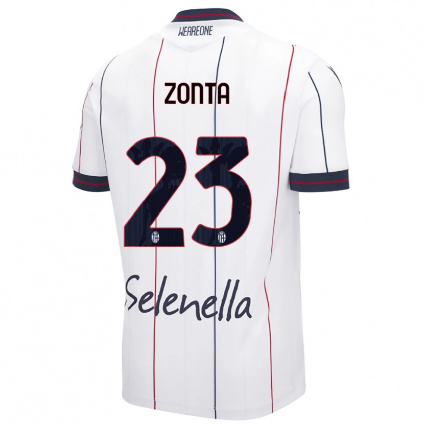 Danxen Kvinnor Alessandro Zonta #23 Vit Kungsblå Bortatröja Matchtröjor 2025/26 Tröjor T-Tröja