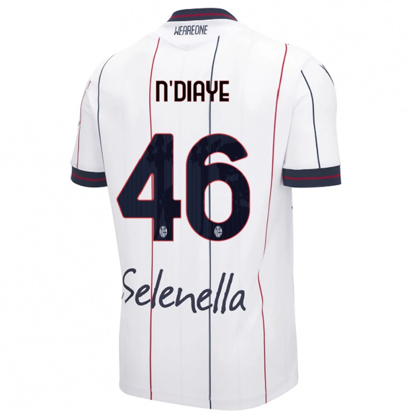 Danxen Kvinnor Antoine N'diaye #46 Vit Kungsblå Bortatröja Matchtröjor 2025/26 Tröjor T-Tröja