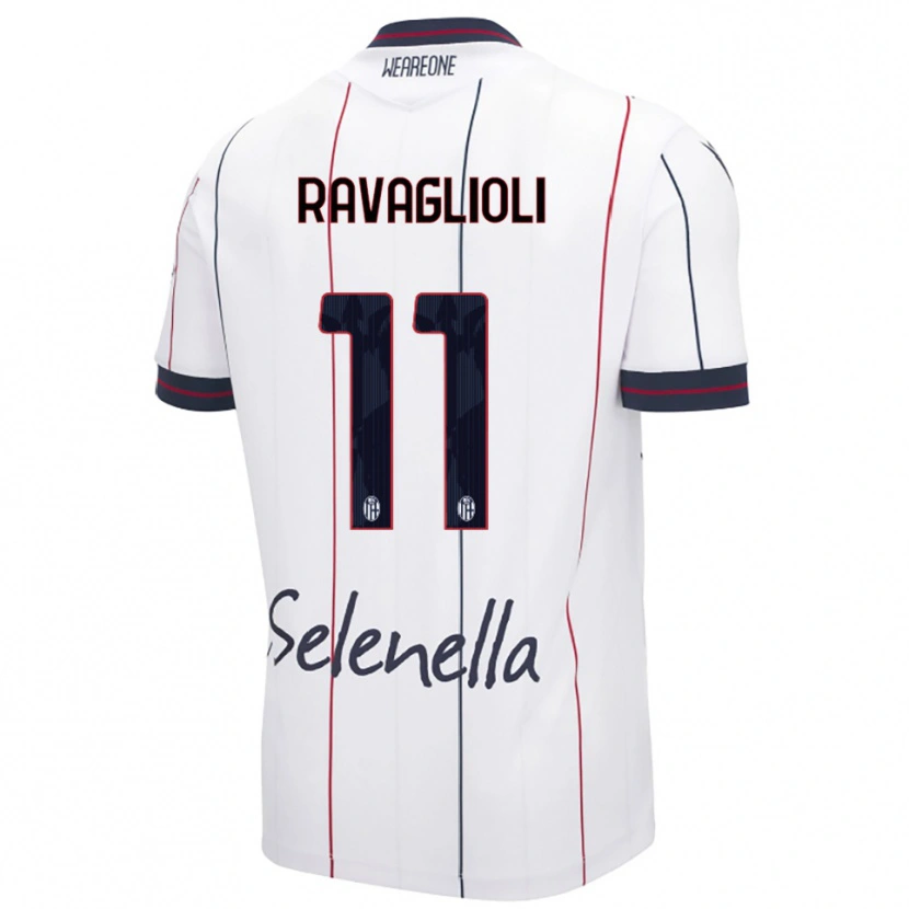 Danxen Kvinnor Tommaso Ravaglioli #11 Vit Kungsblå Bortatröja Matchtröjor 2025/26 Tröjor T-Tröja