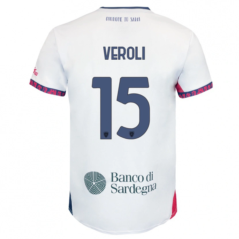 Danxen Kvinnor Davide Veroli #15 Vit Marinblå Röd Bortatröja Matchtröjor 2025/26 Tröjor T-Tröja