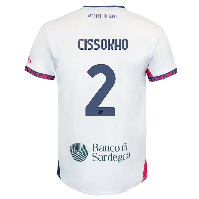 Danxen Kvinnor Moussa Cissokho #2 Vit Marinblå Röd Bortatröja Matchtröjor 2025/26 Tröjor T-Tröja