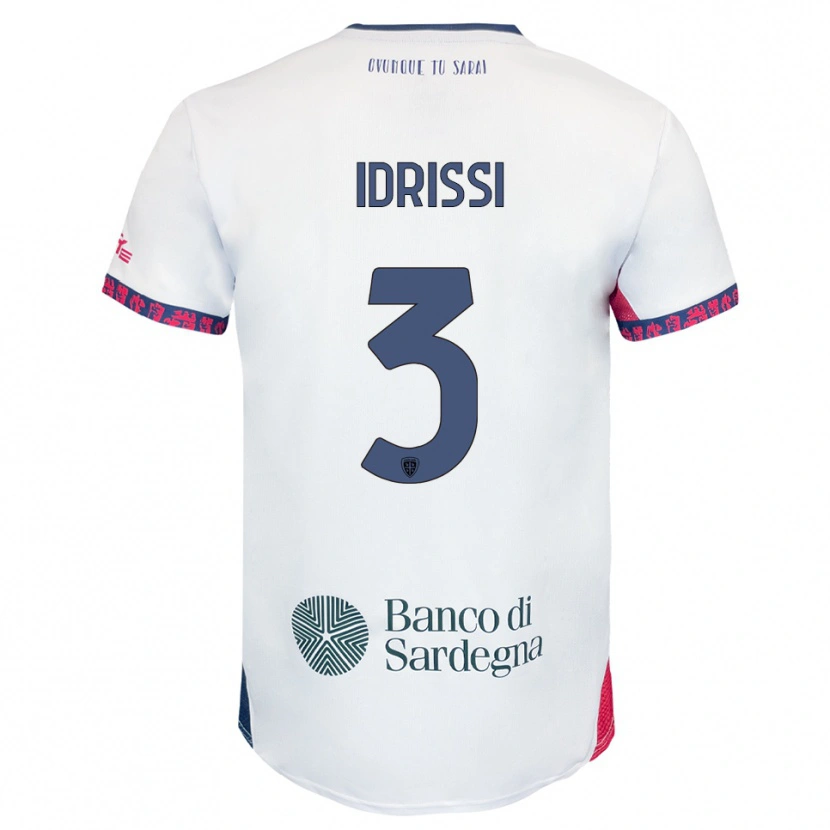 Danxen Kvinnor Riyad Idrissi #3 Vit Marinblå Röd Bortatröja Matchtröjor 2025/26 Tröjor T-Tröja