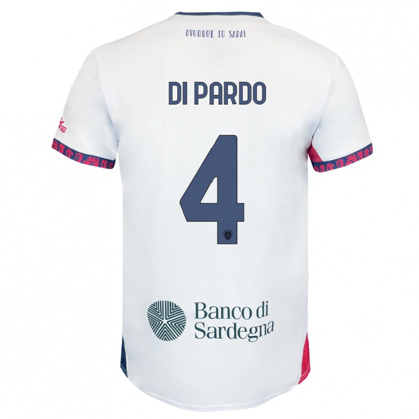 Danxen Kvinnor Alessandro Di Pardo #4 Vit Marinblå Röd Bortatröja Matchtröjor 2025/26 Tröjor T-Tröja