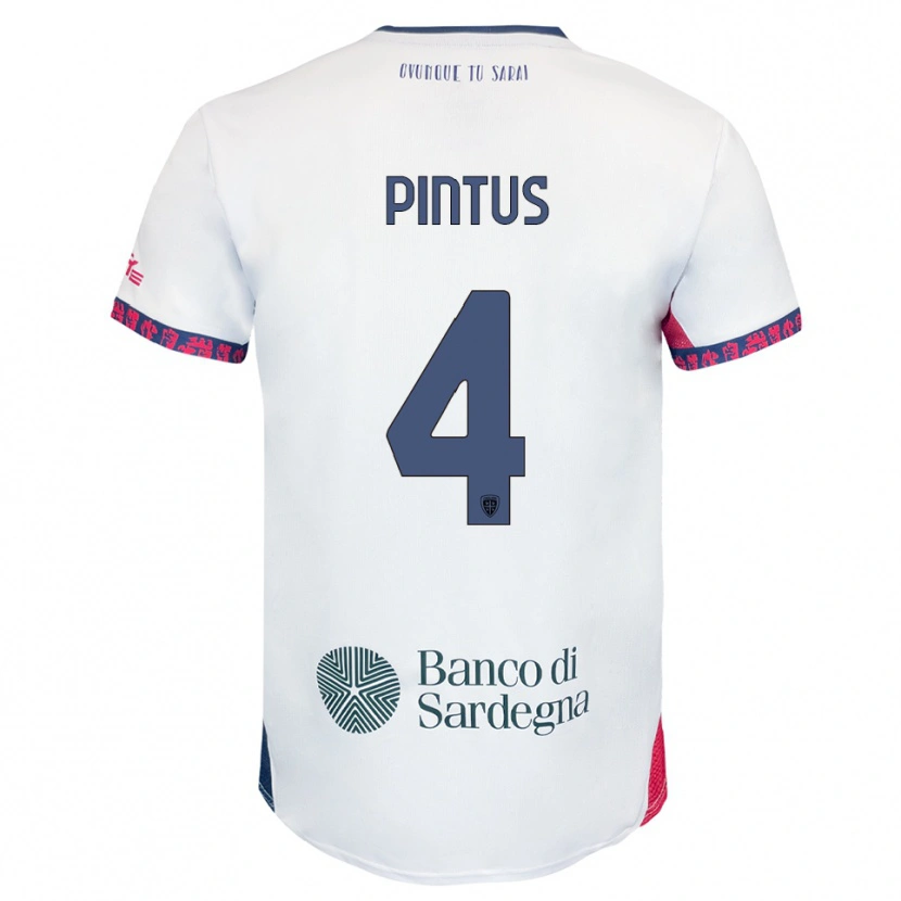 Danxen Kvinnor Luca Pintus #4 Vit Marinblå Röd Bortatröja Matchtröjor 2025/26 Tröjor T-Tröja