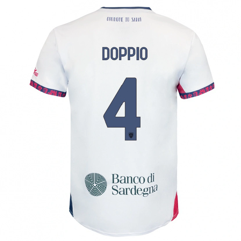 Danxen Kvinnor Andrea Doppio #4 Vit Marinblå Röd Bortatröja Matchtröjor 2025/26 Tröjor T-Tröja