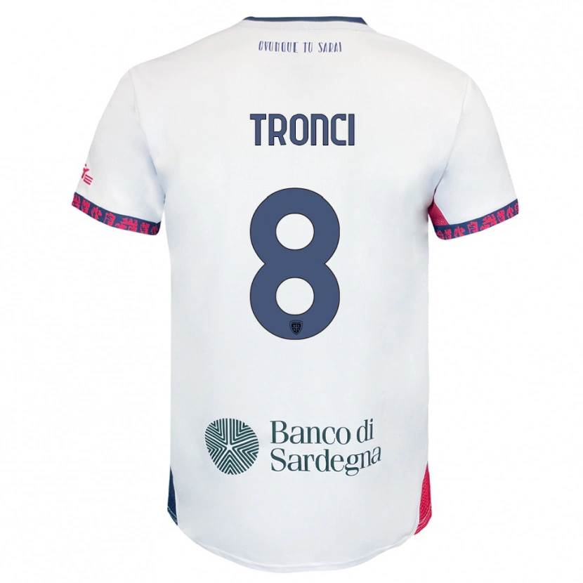 Danxen Kvinnor Luca Tronci #8 Vit Marinblå Röd Bortatröja Matchtröjor 2025/26 Tröjor T-Tröja