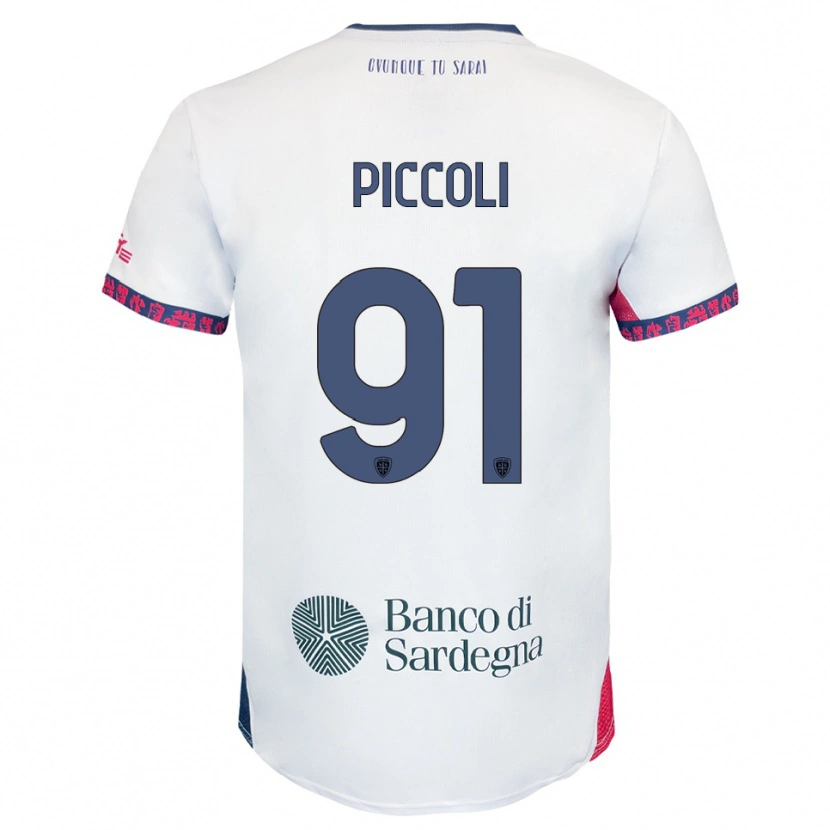 Danxen Kvinnor Roberto Piccoli #91 Vit Marinblå Röd Bortatröja Matchtröjor 2025/26 Tröjor T-Tröja