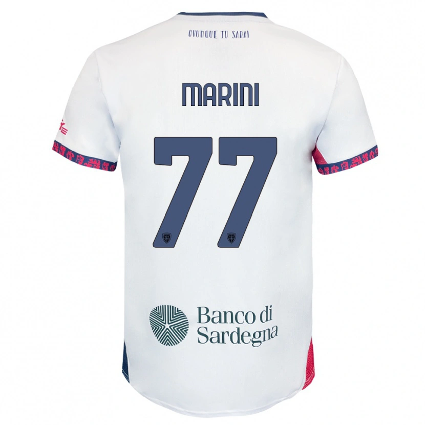 Danxen Kvinnor Matteo Marini #77 Vit Marinblå Röd Bortatröja Matchtröjor 2025/26 Tröjor T-Tröja