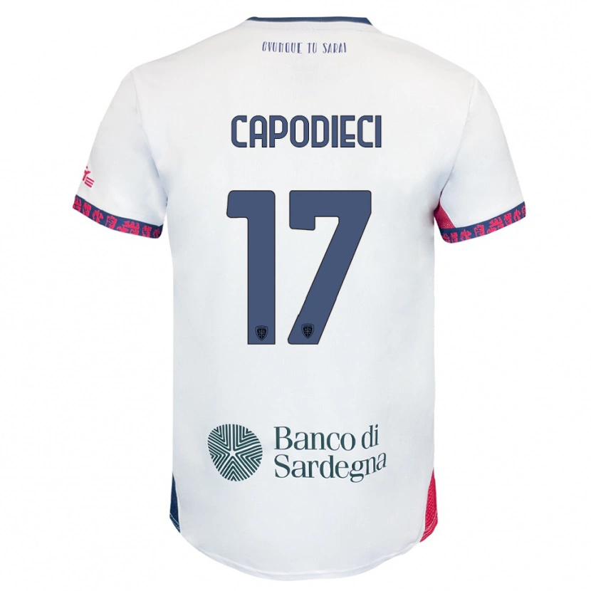 Danxen Kvinnor Loris Capodieci #17 Vit Marinblå Röd Bortatröja Matchtröjor 2025/26 Tröjor T-Tröja