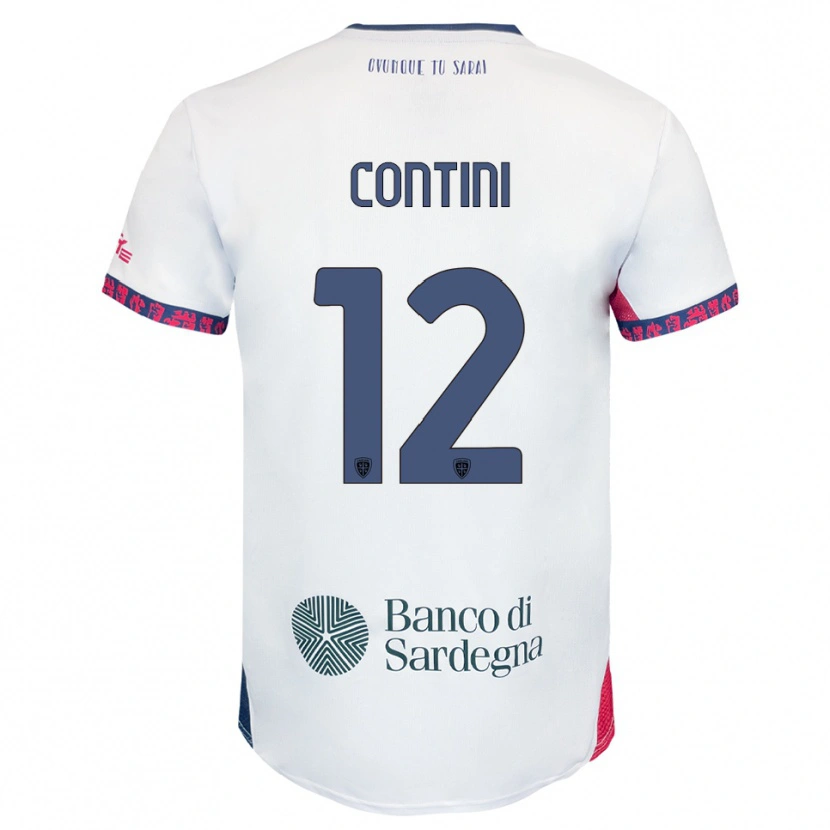 Danxen Kvinnor Federico Contini #12 Vit Marinblå Röd Bortatröja Matchtröjor 2025/26 Tröjor T-Tröja