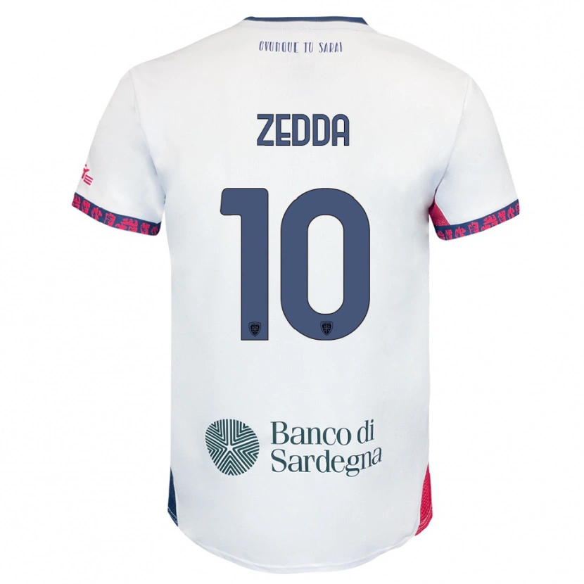 Danxen Kvinnor Diego Zedda #10 Vit Marinblå Röd Bortatröja Matchtröjor 2025/26 Tröjor T-Tröja