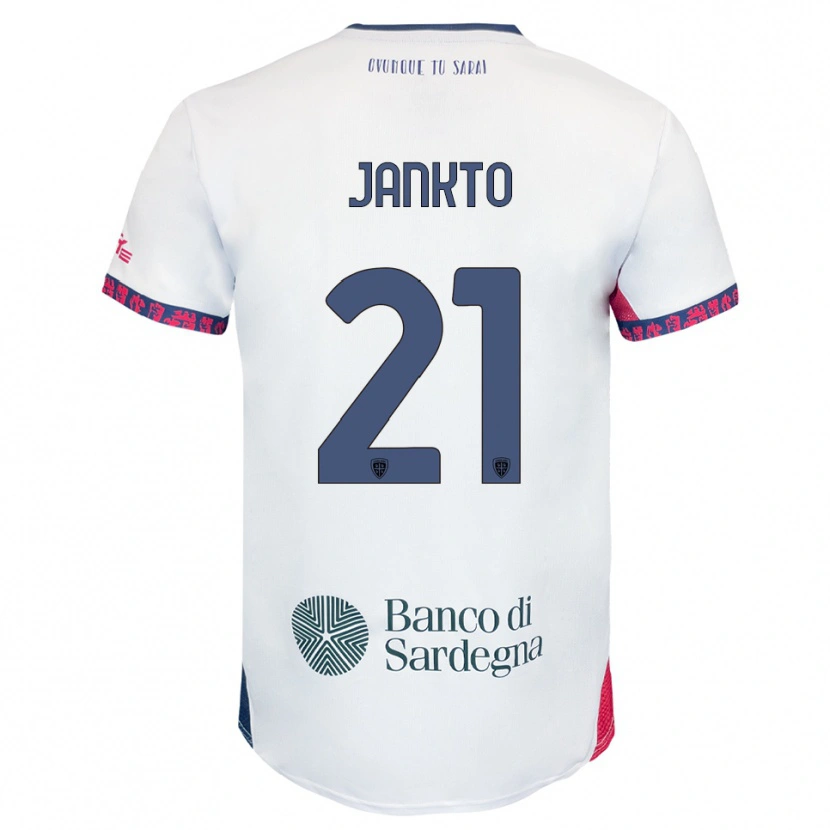 Danxen Kvinnor Jakub Jankto #21 Vit Marinblå Röd Bortatröja Matchtröjor 2025/26 Tröjor T-Tröja