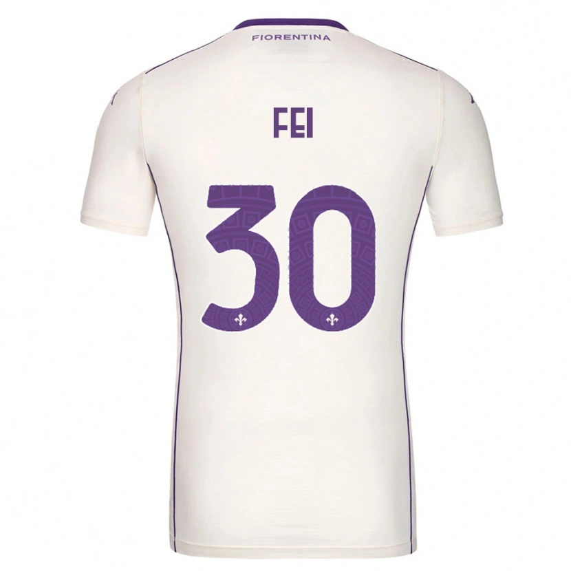 Danxen Kvinnor Gianmaria Fei #30 Vit Lila Röd Bortatröja Matchtröjor 2025/26 Tröjor T-Tröja