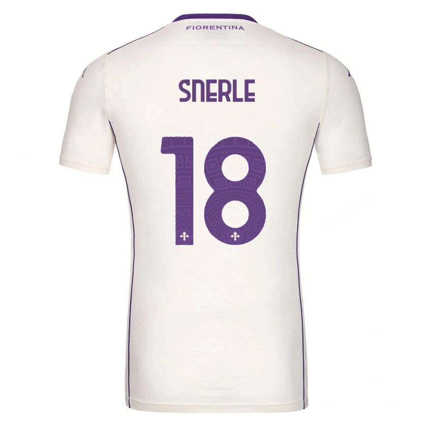 Danxen Kvinnor Emma Strøm Snerle #18 Vit Lila Röd Bortatröja Matchtröjor 2025/26 Tröjor T-Tröja